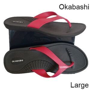 Okabashi Womens Flip Flops L Pink Passion Maui Ergonomic Durable Made In USA